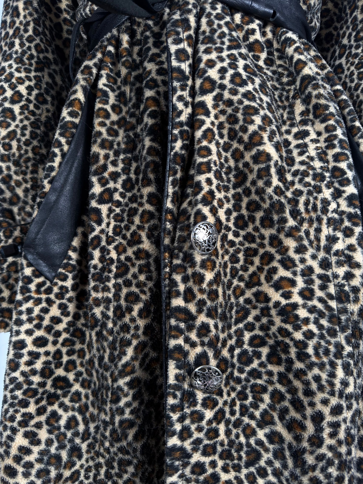 Vintage Faux Fur Coat with Fur Collar — S/M