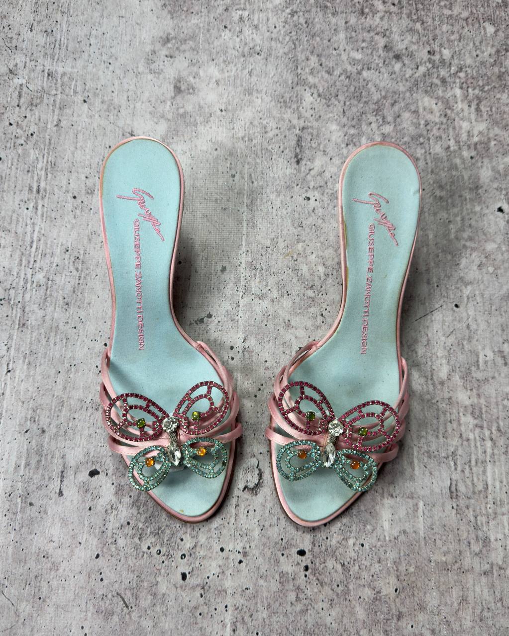 Giuseppe Zanotti S/S 2001 Butterfly Pastel Heels 36/37 - NEVER WORN
