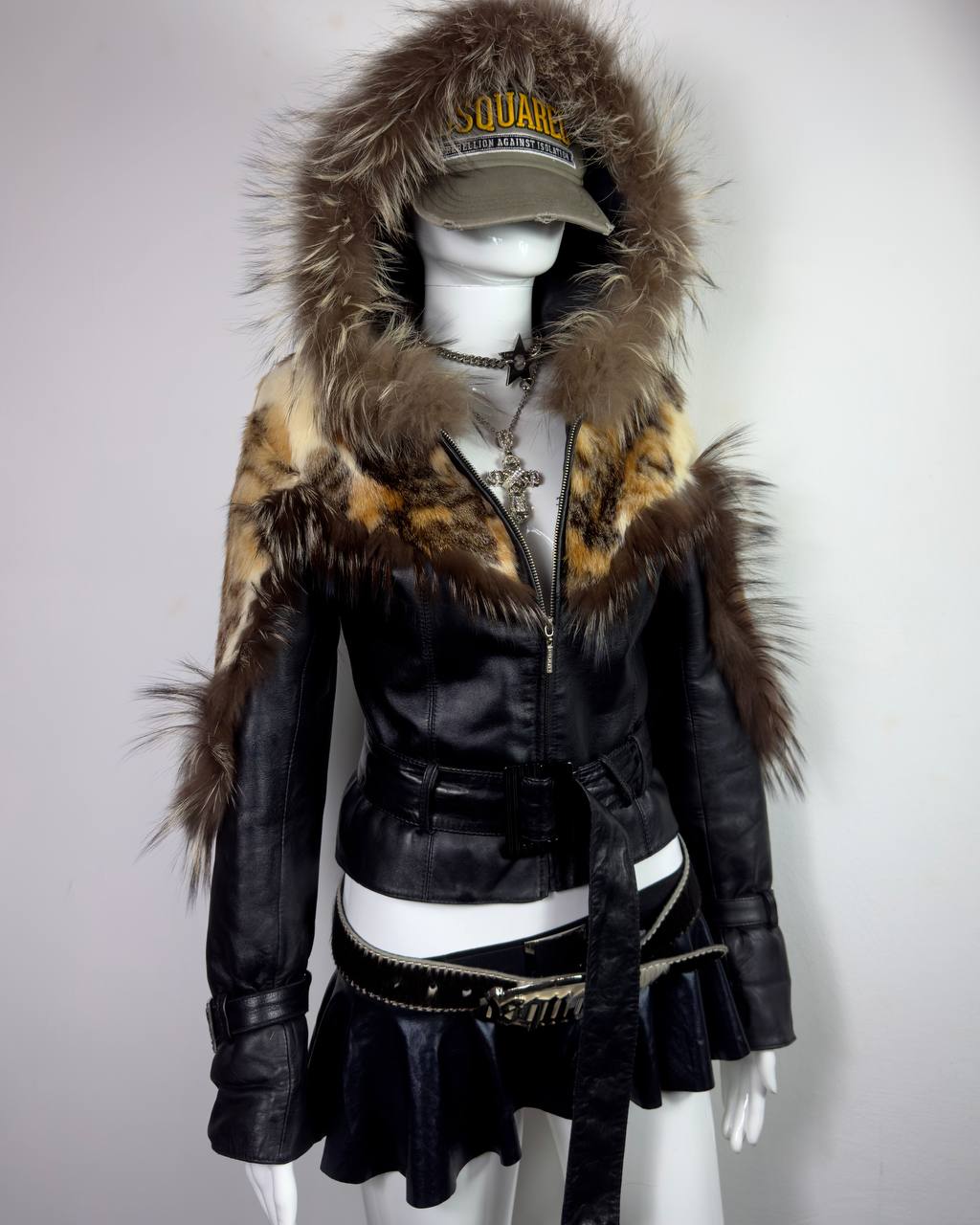 Vintage Fur Leather Jacket XS/M