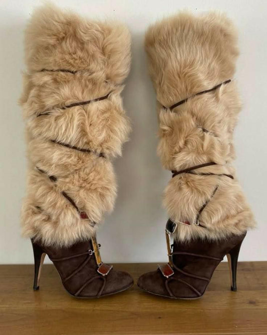 Giuseppe Zanotti Fur Boots 40