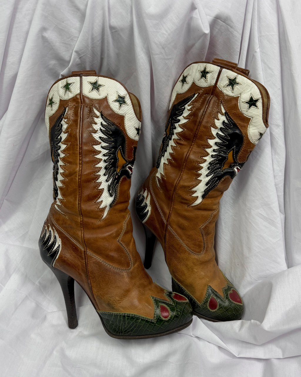 D&G SS04 Cowboy Boss Hearts Boots — 38