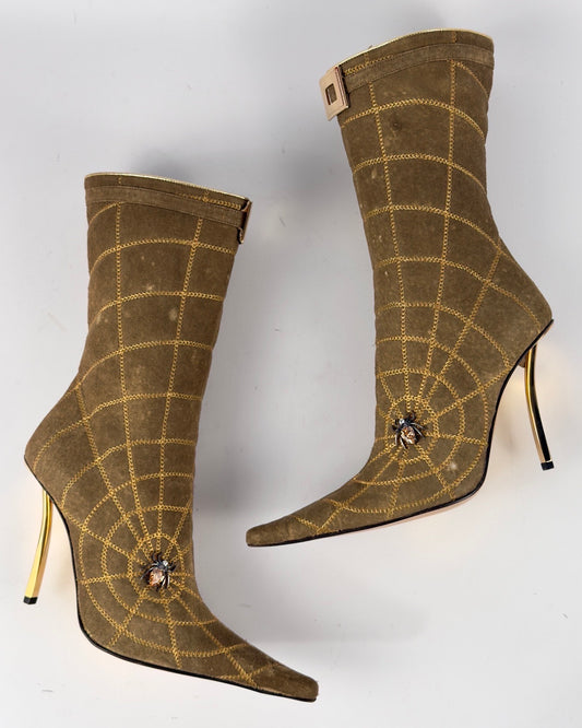 Hamlet Couture Italian Vintage Spiderweb Boots — 39/39.5