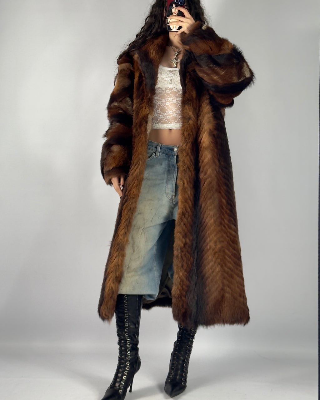 Vintage Fluffy Fur Coat — S/L