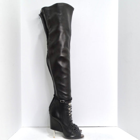 Givenchy S/S 2015 Runway Over The Knee Nunka Leather Boots — 37