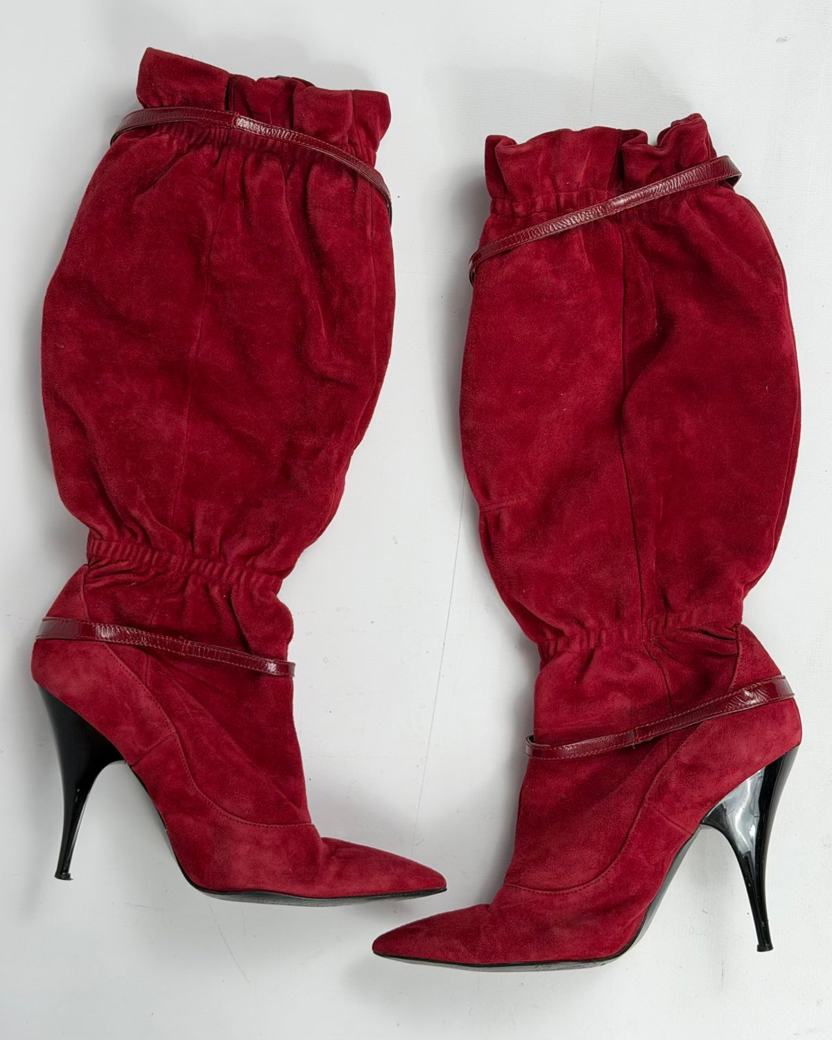 Vintage Italian Suede Slouch Boots — 39