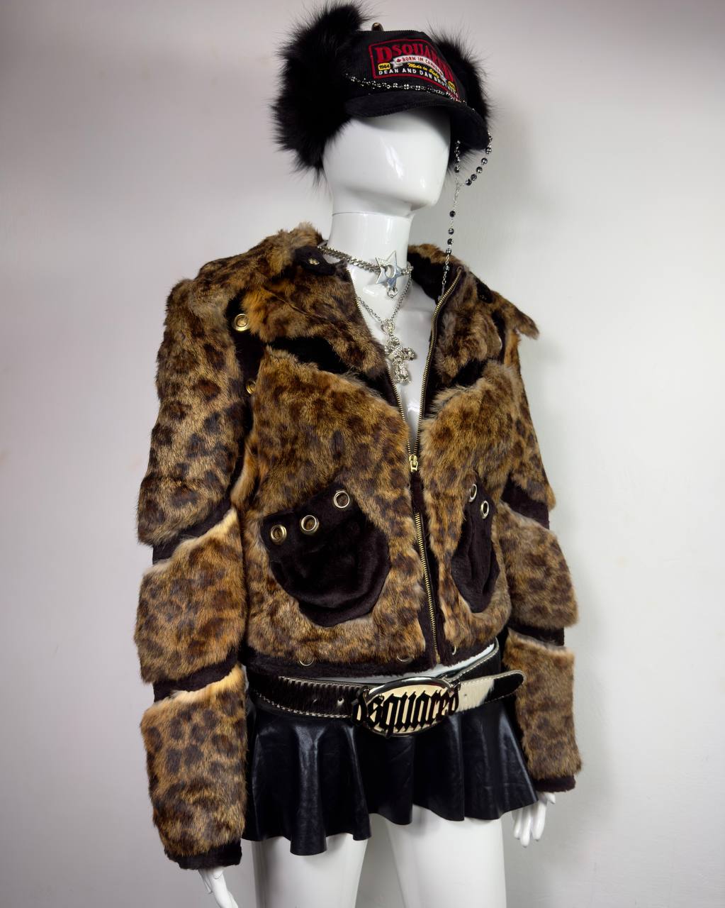 Vintage Fur Leather Jacket XS/M