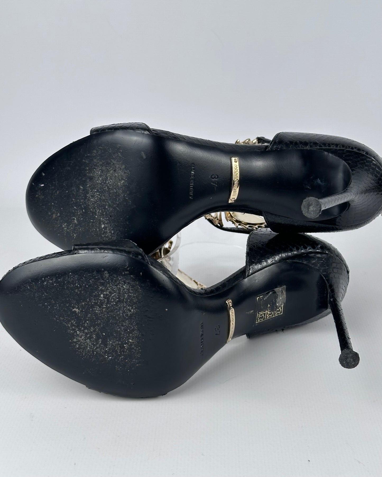 Roberto Cavalli Butterfly Gemstone Heels — 37