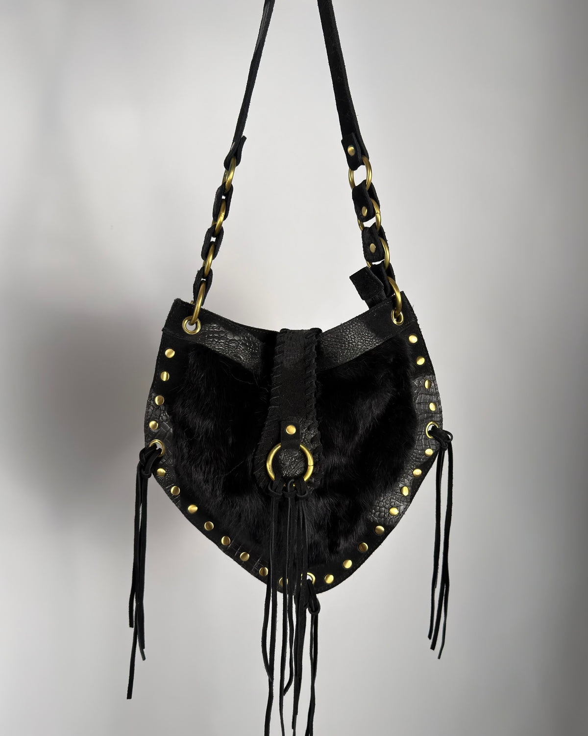 Vintage Fur Leather Bag