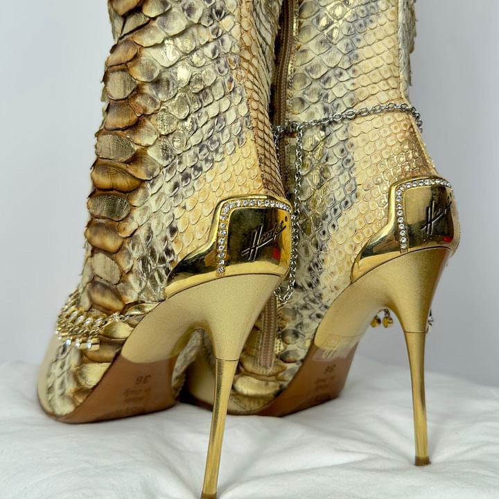 Hamlet Couture Italian Handmade Python Boots 36/37 FINAL SALE