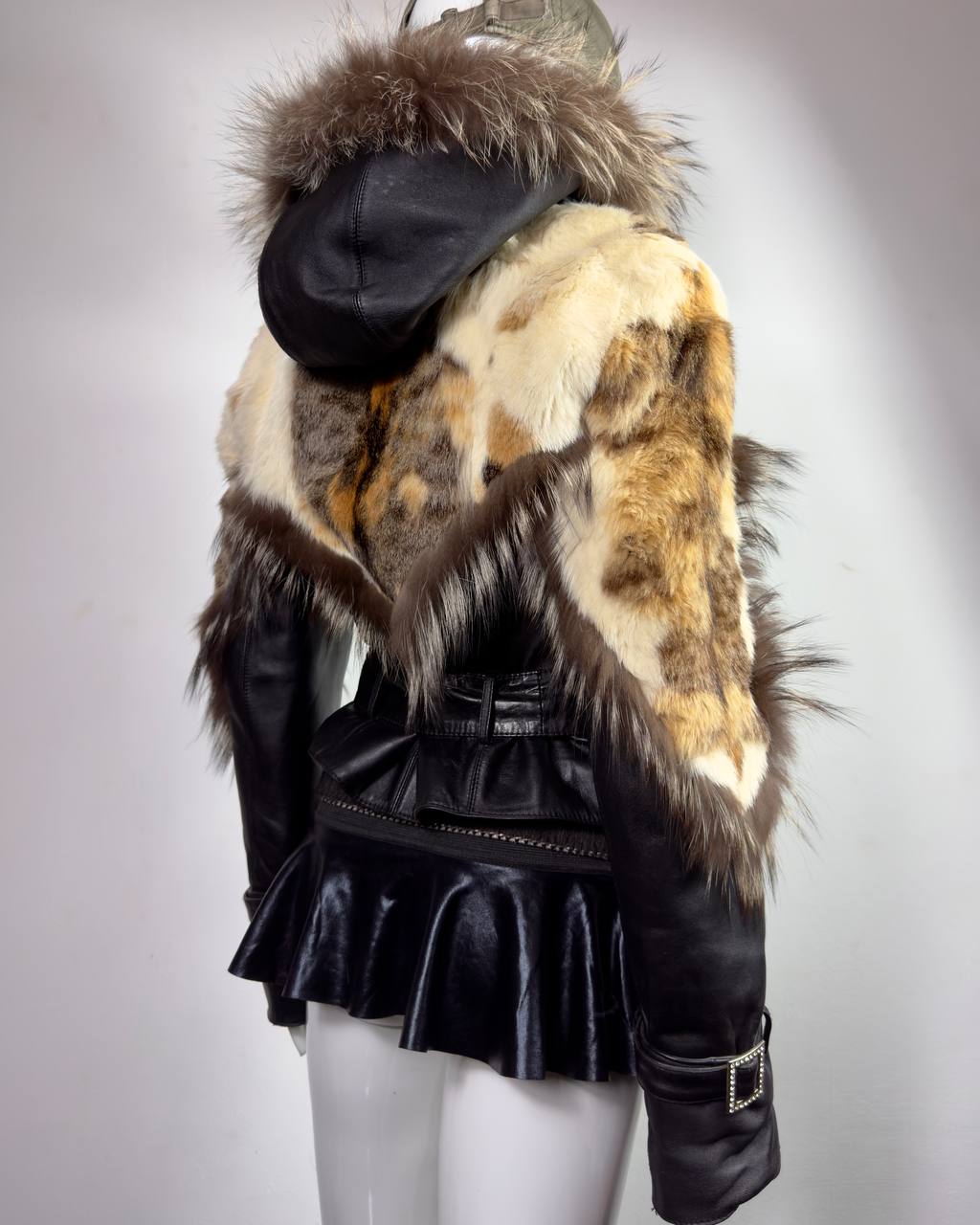 Vintage Fur Leather Jacket XS/M