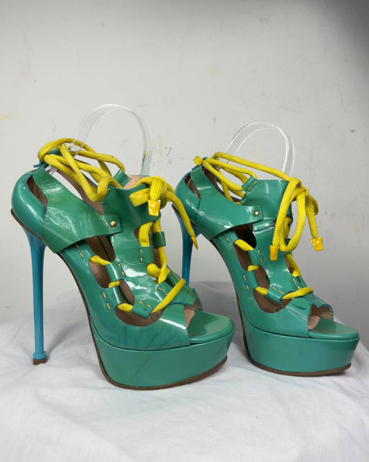 Versace 2011 Gladiator Wrap Lace Up Heels — 38/39