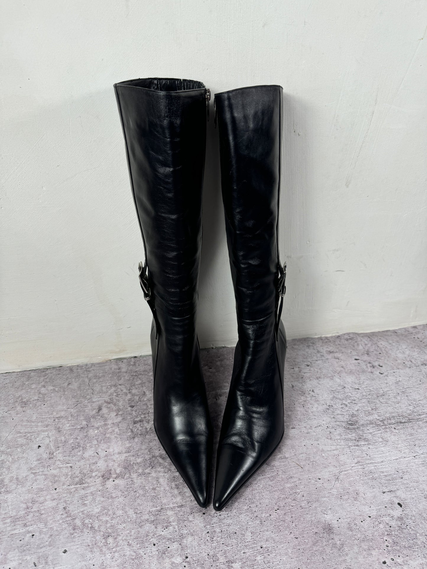 Vintage Black Classic Leather Boots 40/40.5
