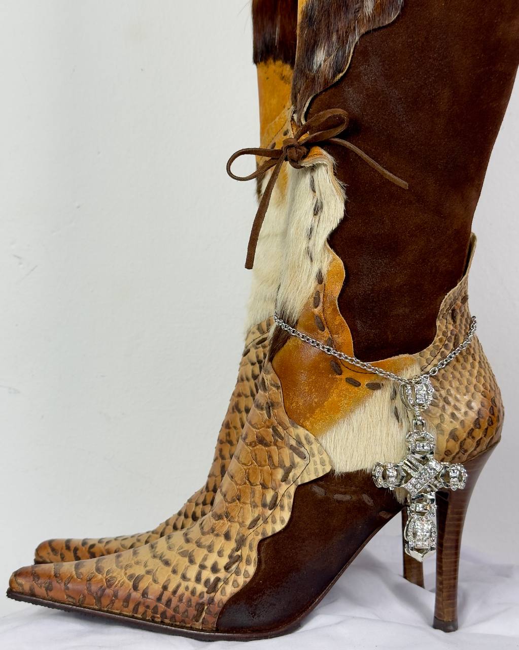 El Dante’s Vintage Rare Leather Fur Boots 37