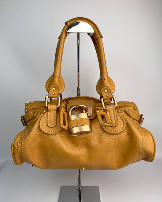 Chloe Paddington Lock Leather Brown Bag 2000s