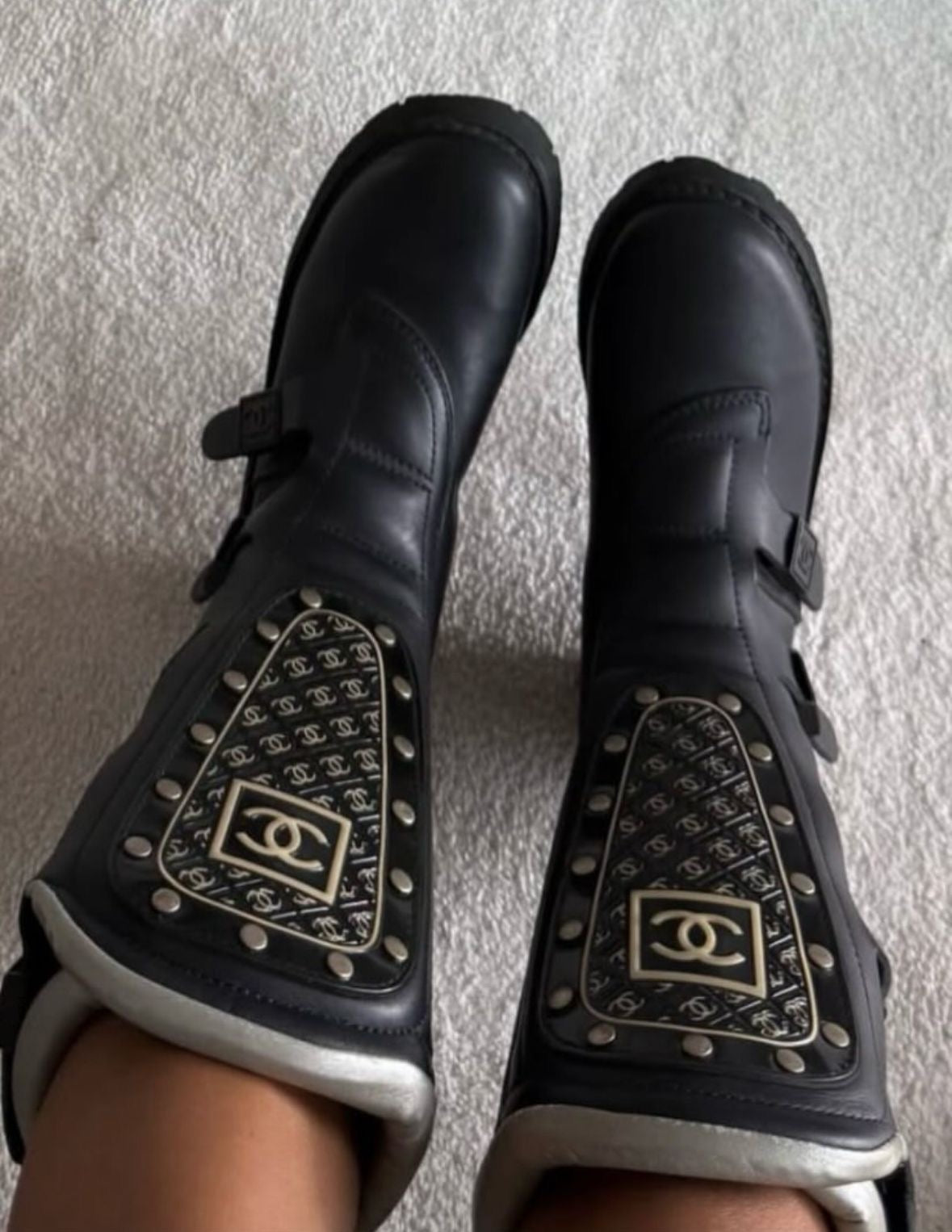 Chanel FW 2003 Moto Biker Boots — 38/39