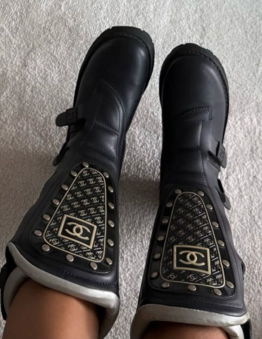 Chanel FW 2003 Moto Biker Boots — 38/39