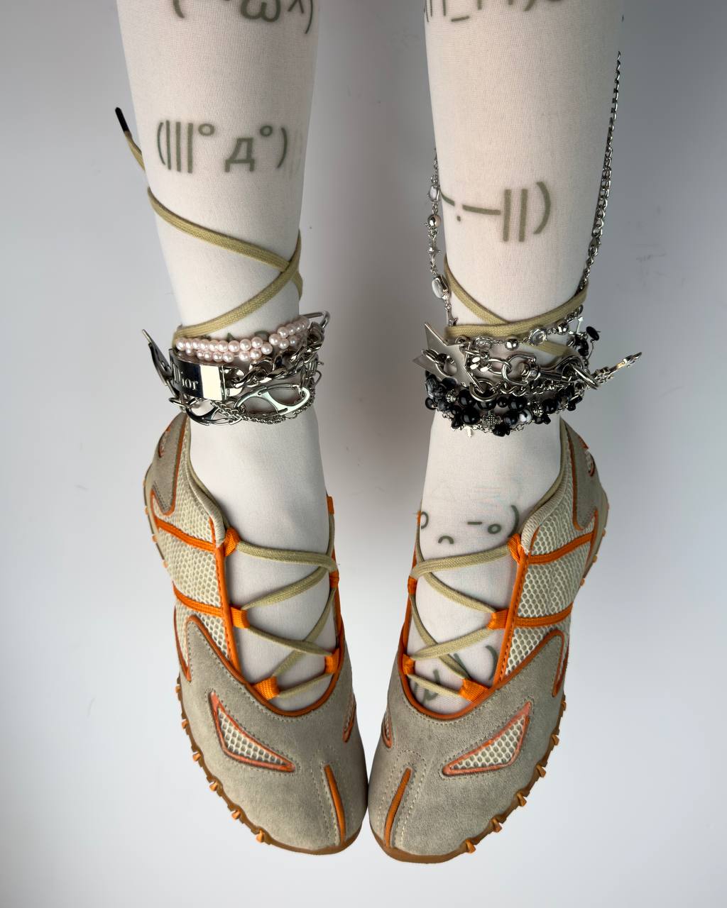 Diesel Vintage Lace Up Ballet Flats — 37.5/38.5