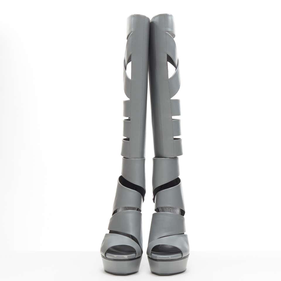 Gucci SS2010 Helena Runway Cut Out Gladiator Boots — 37