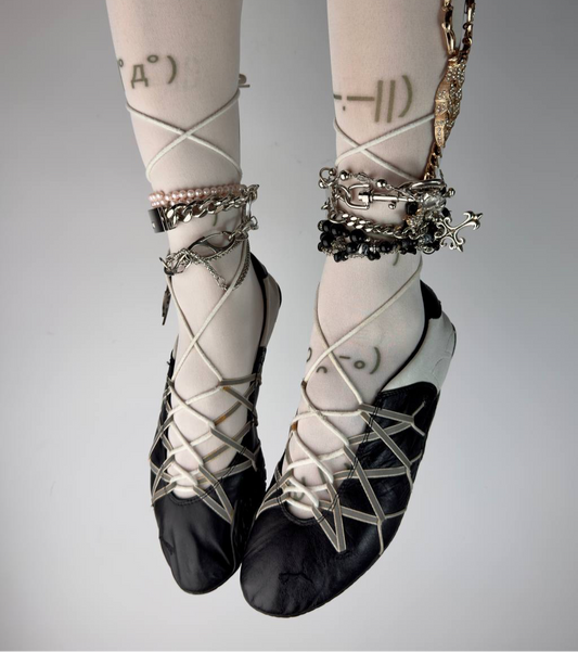 Puma Vintage Lace Up Ballet Flats — 38/38.5