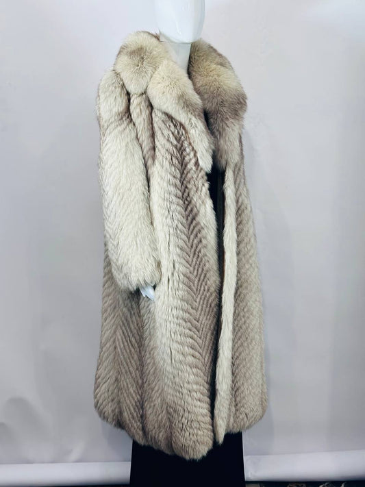 Vintage Thick Arctic Fox Long Fur Coat