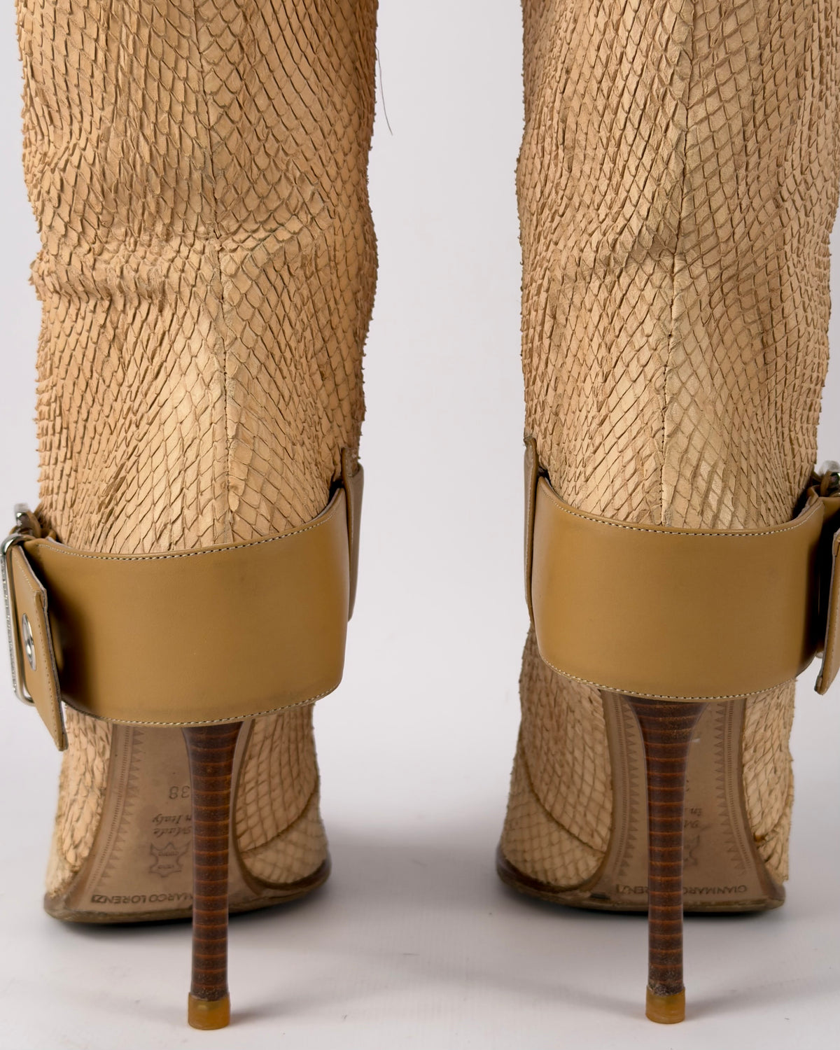 Gianmarco Lorenzi Vintage Leather Buckle Boots — 38