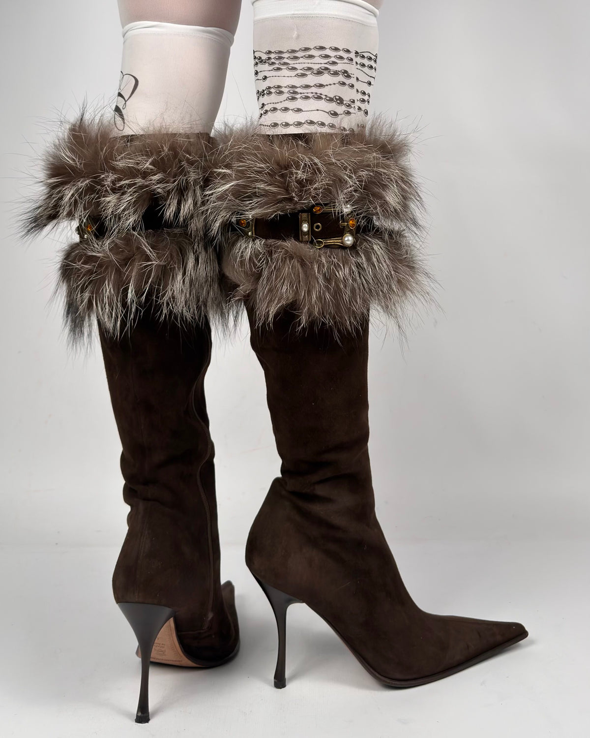 Gianmarco Lorenzi Vintage Suede Buckle Boots — 40