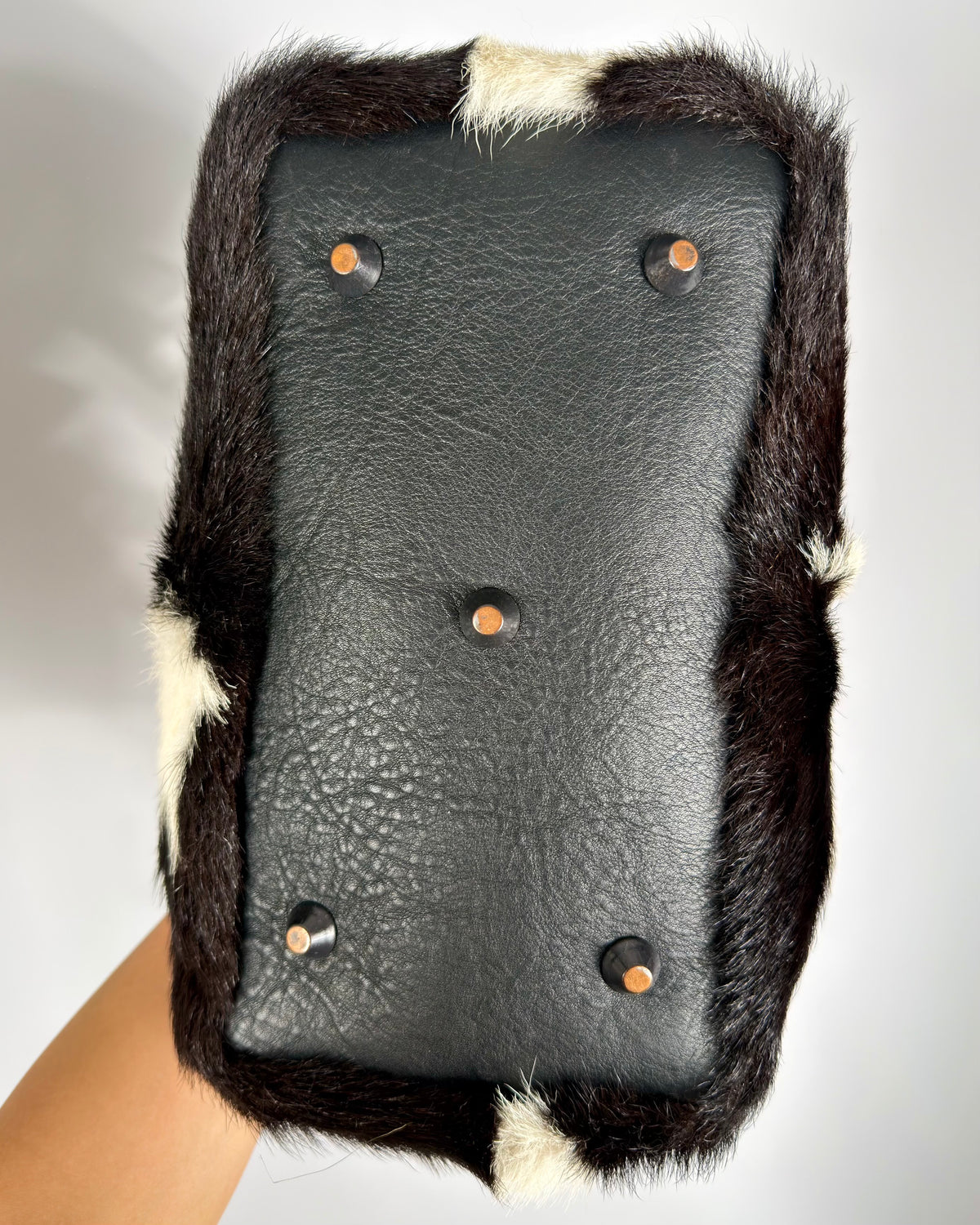 Vintage Cowhide Fur Leather Bag