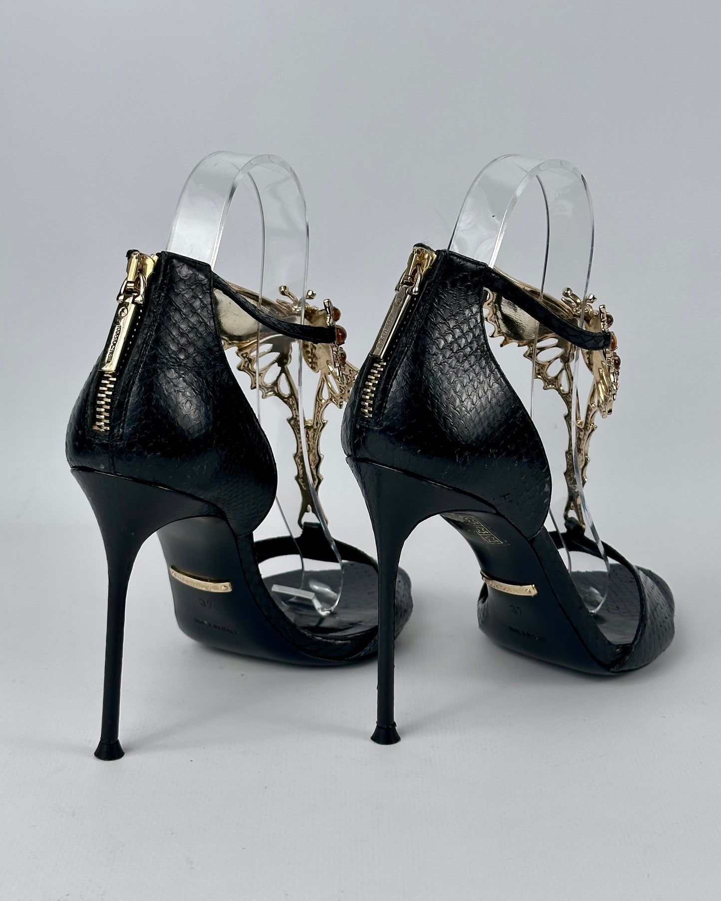 Roberto Cavalli Butterfly Gemstone Heels — 37