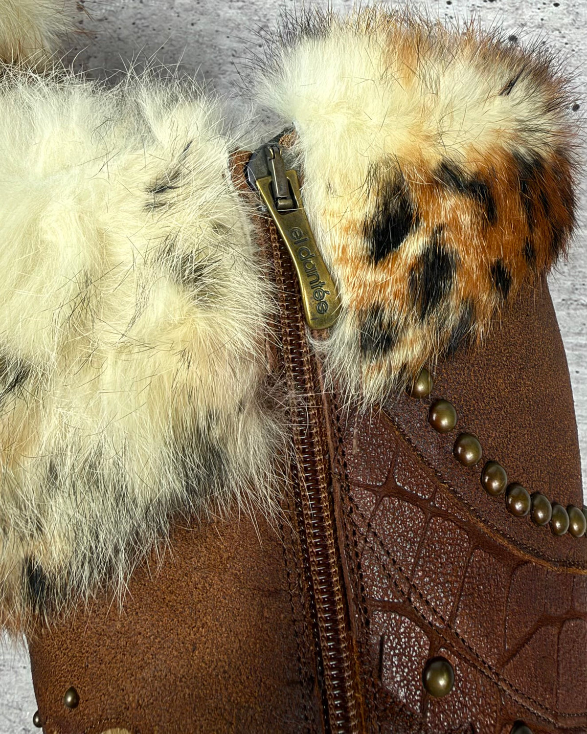El Dantes Couture Vintage Fur Heel Boots — 37