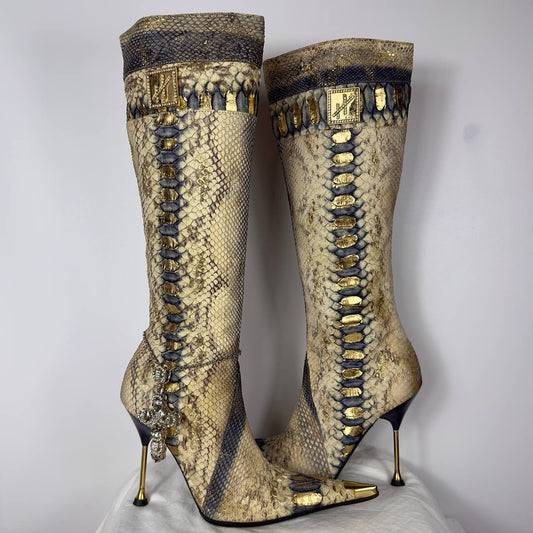 Hamlet Couture Python Leather Italian Boots