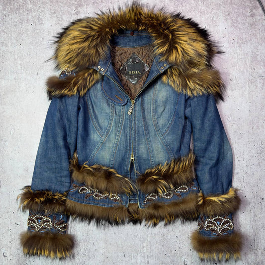 Vintage Denim Fur Jacket