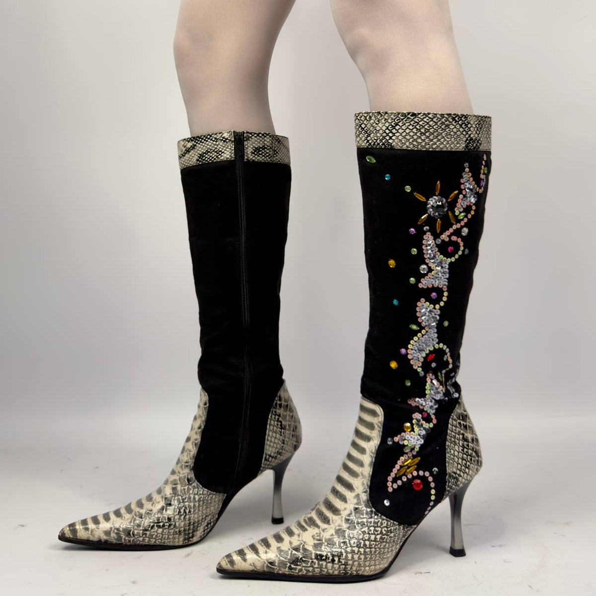 Vintage Vegan Beaded Boots — 40