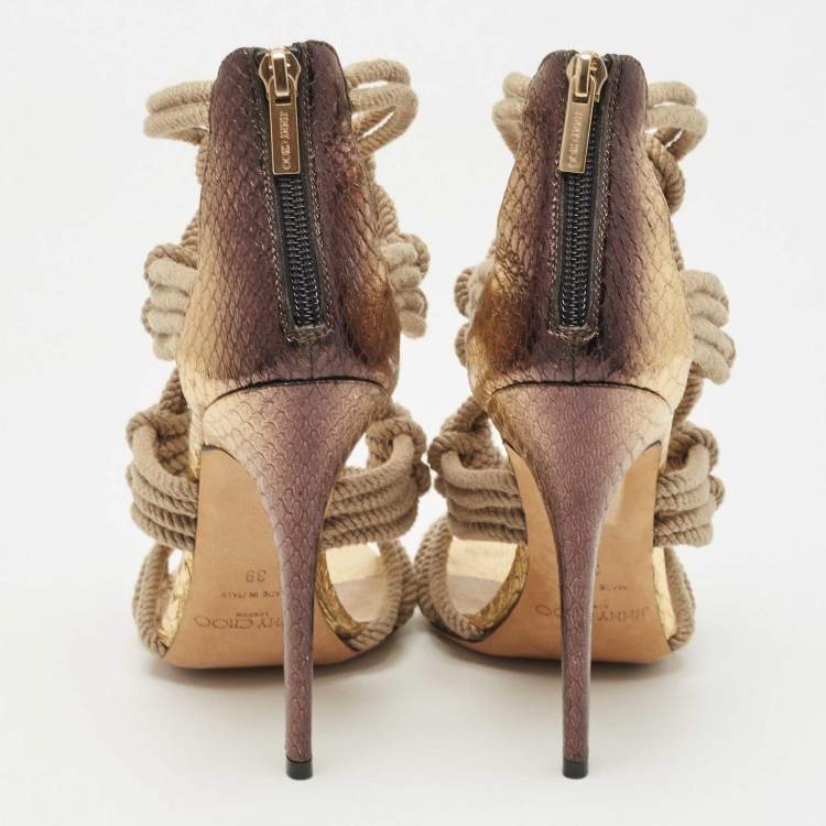 Jimmy Choo Rope Snakeskin Heels — 39.5