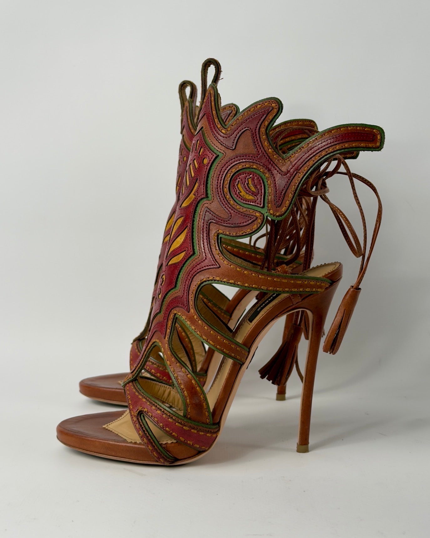 Dsquared FW18 Rodeo Western Heels — 39