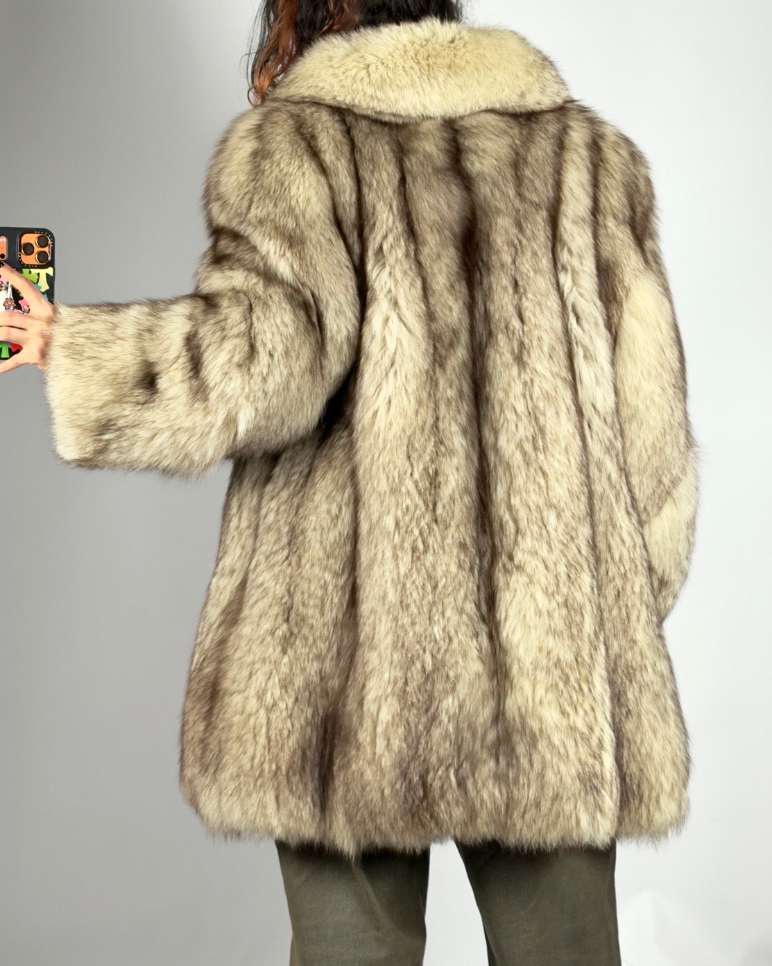 Vintage Arctic Fox Luxurious Fluffy Fur Coat