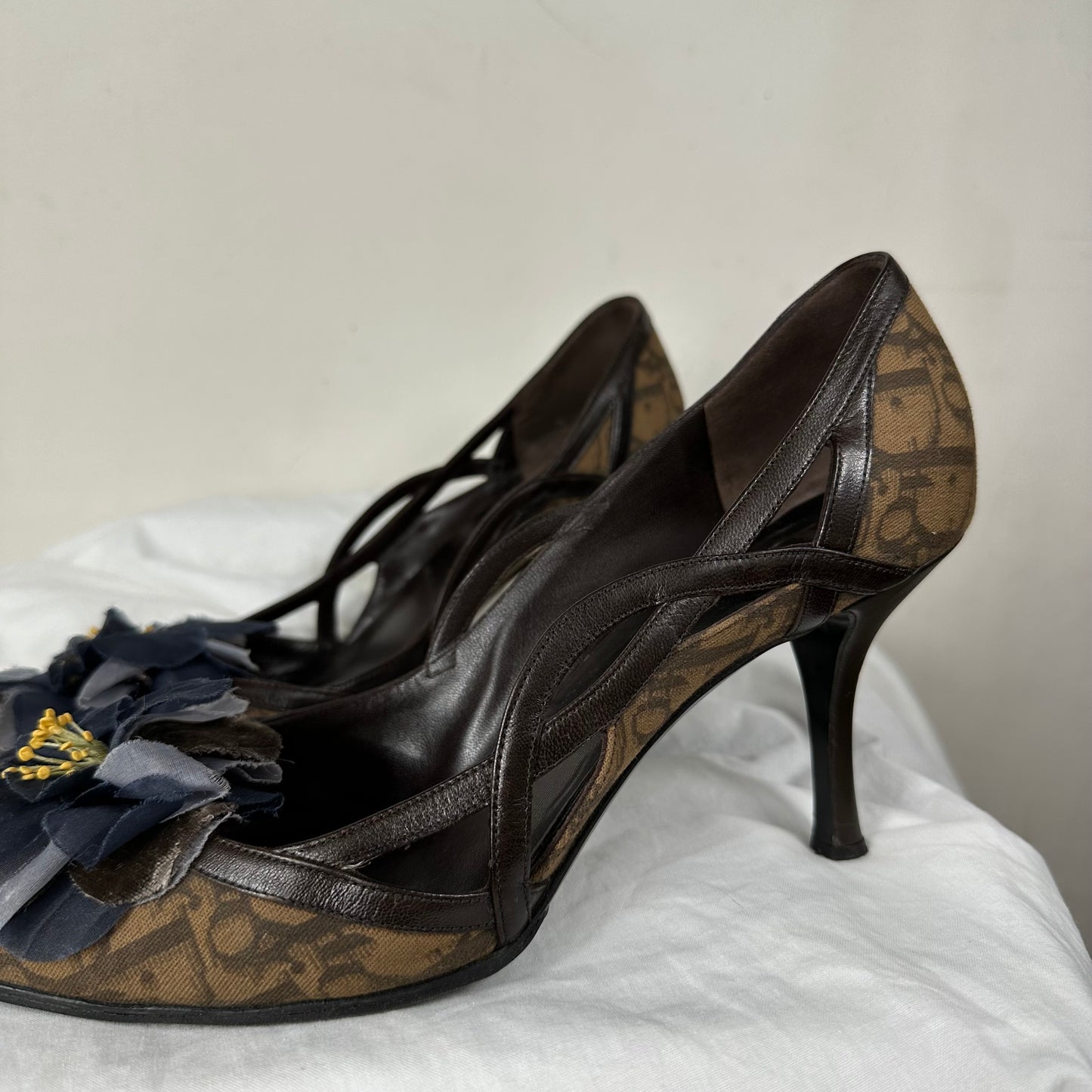 Dior Vintage Flower Monogram Heels 39/39.5
