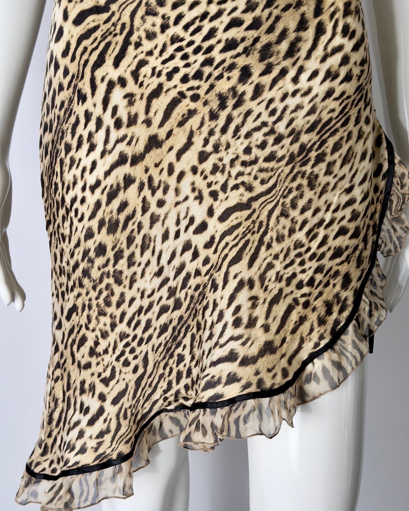Roberto Cavalli early 2000s Leopard Silk Mini Dress