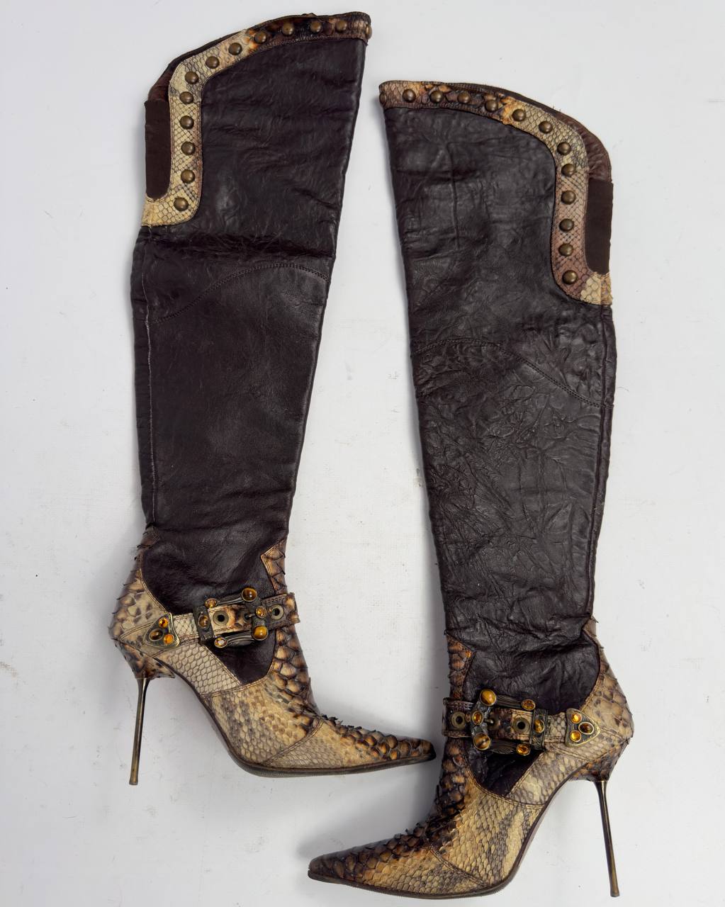 Vintage Italian Loriblu Python Leather Boots — 37/37.5