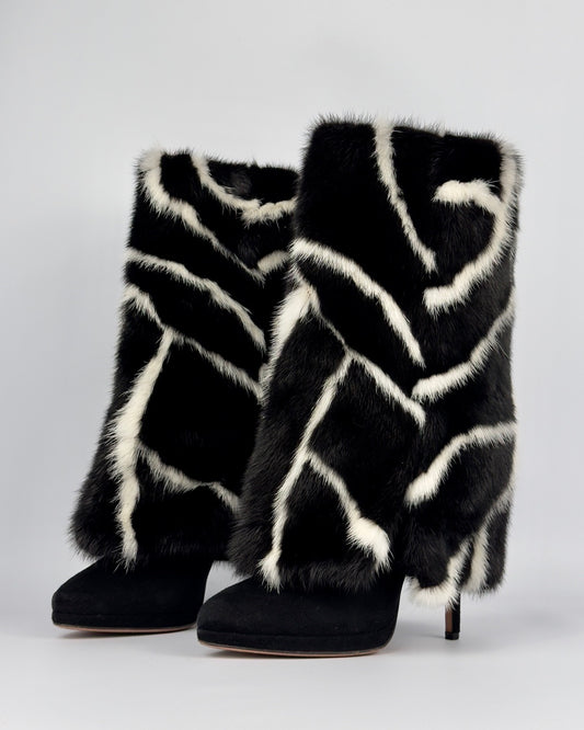 Casadei Vintage Mink Fur Boots — 38