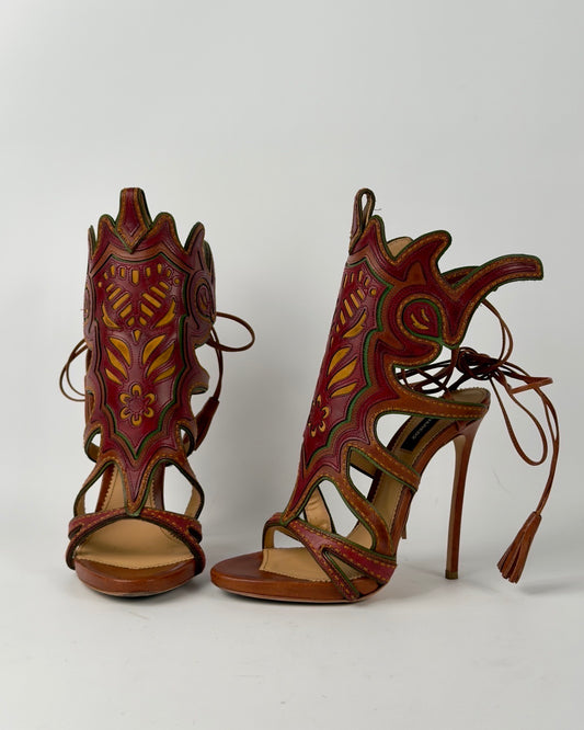 Dsquared FW18 Rodeo Western Heels — 39