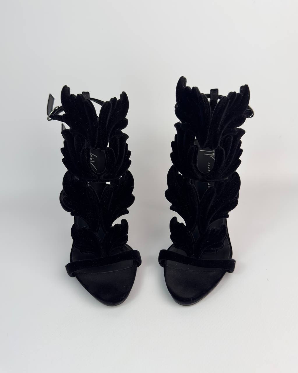 Giuseppe Zanotti Cruel Summer Black Velvet Heels — 38