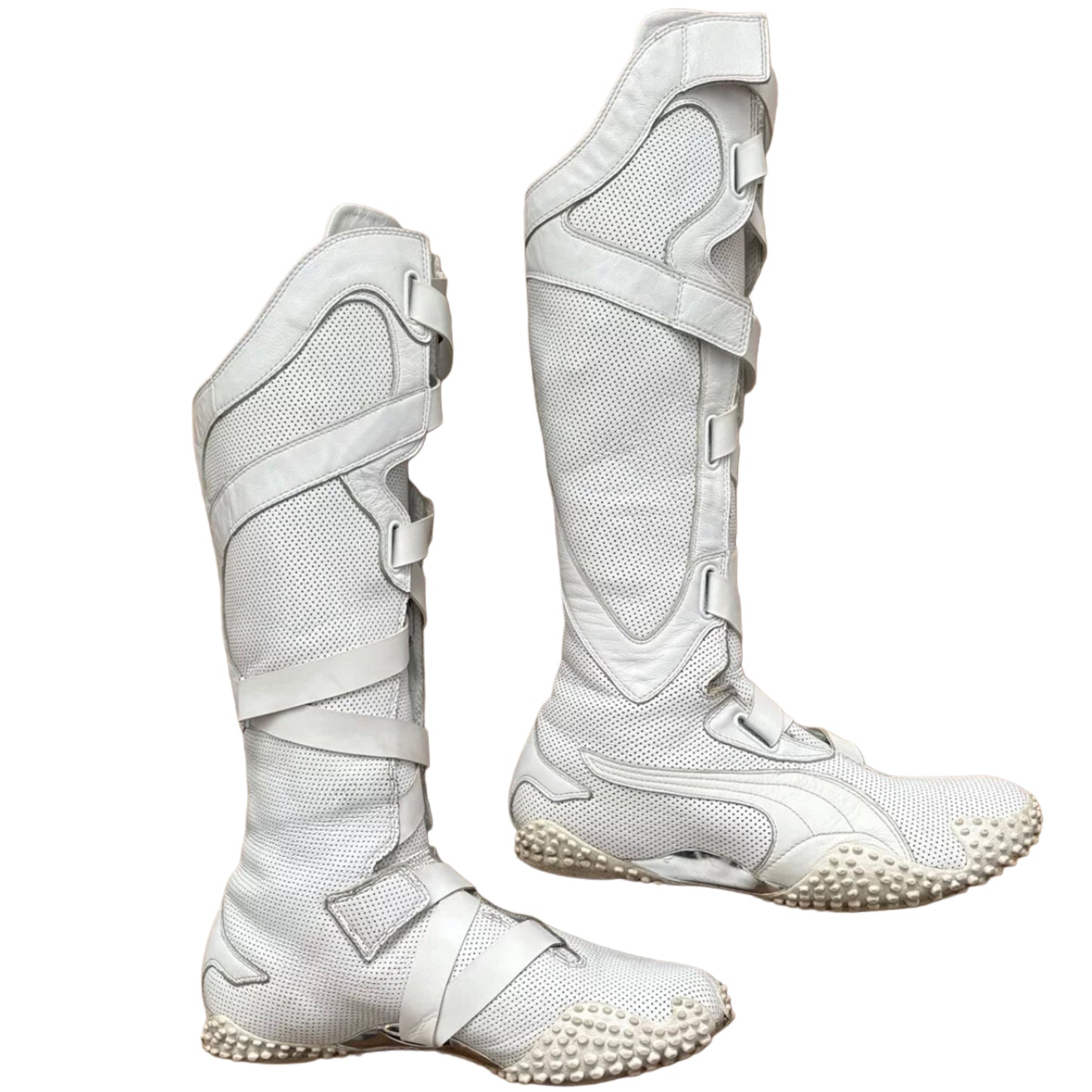 Rare Y2K Puma Mostro Alto White Vintage Knee High Boxing Boots US9.5/10 — 40/41EU