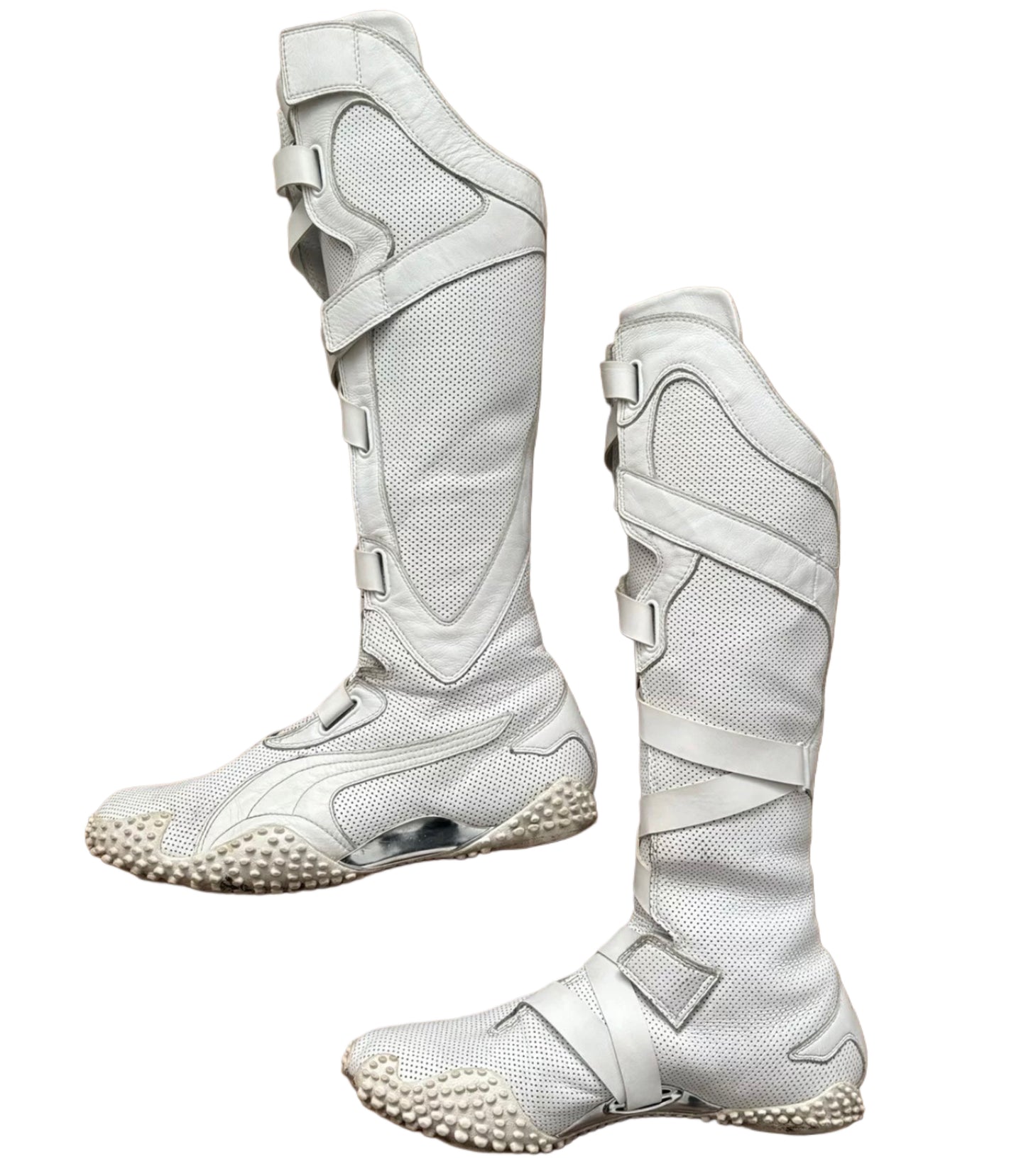 Rare Y2K Puma Mostro Alto White Vintage Knee High Boxing Boots US9.5/10 — 40/41EU