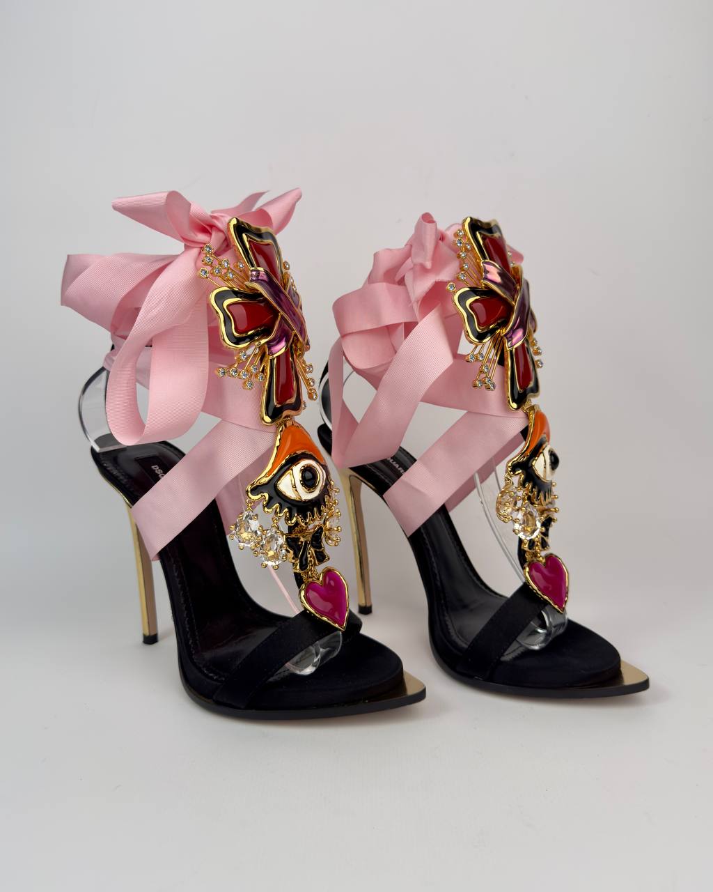 Dsquared2 2017 Treasures “Evil Eye”Lace Up Heels — 36
