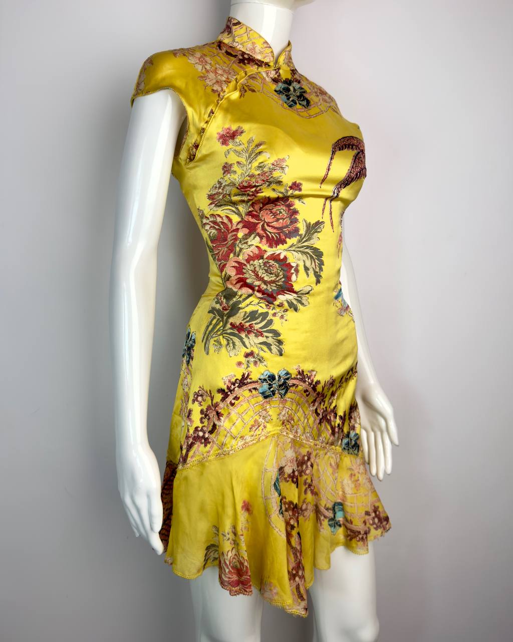 Roberto Cavalli S/S 2003 Iconic Chinoiserie Mini Silk Corset Dress