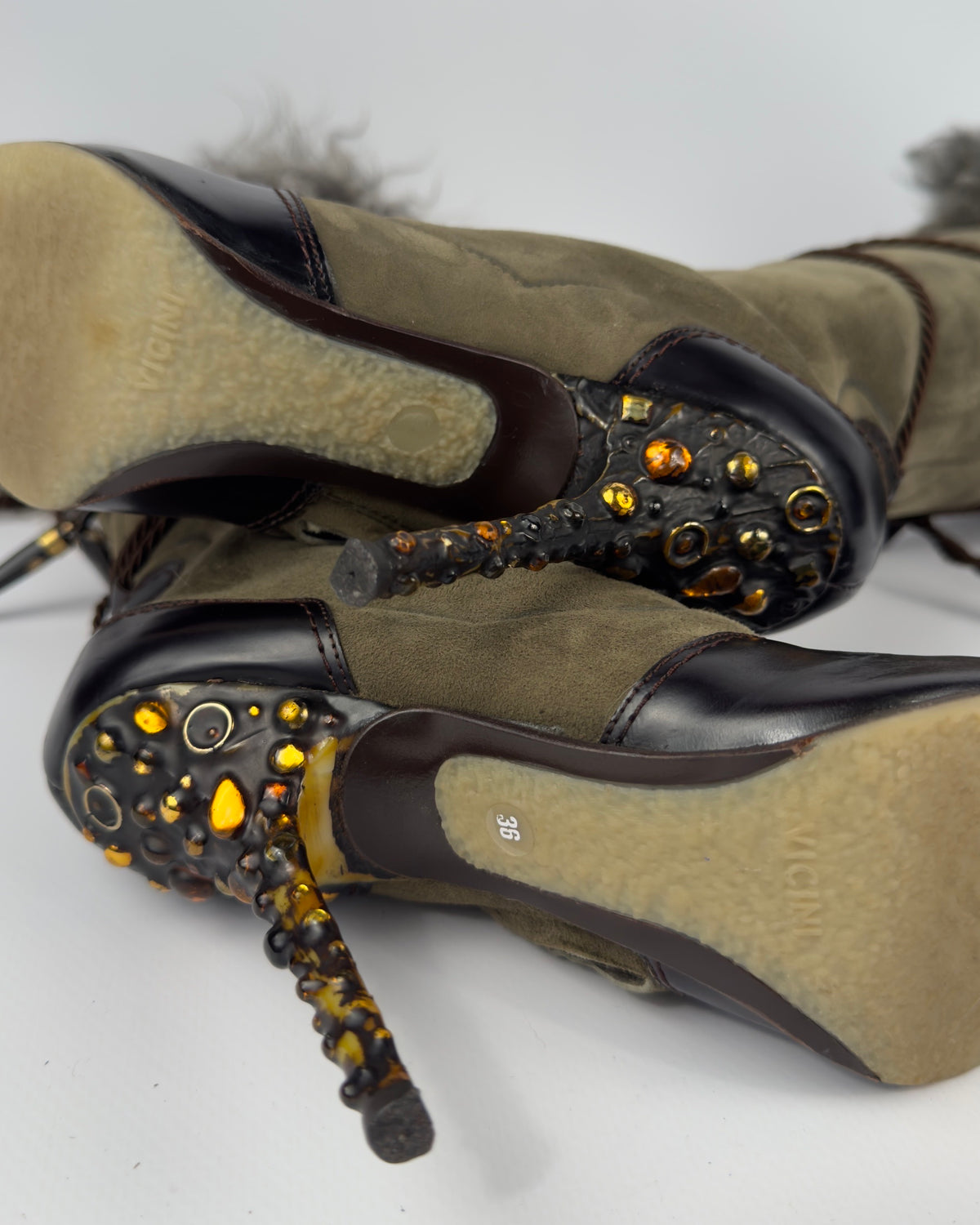 Vicini Italian Vintage Fur Boots — 36