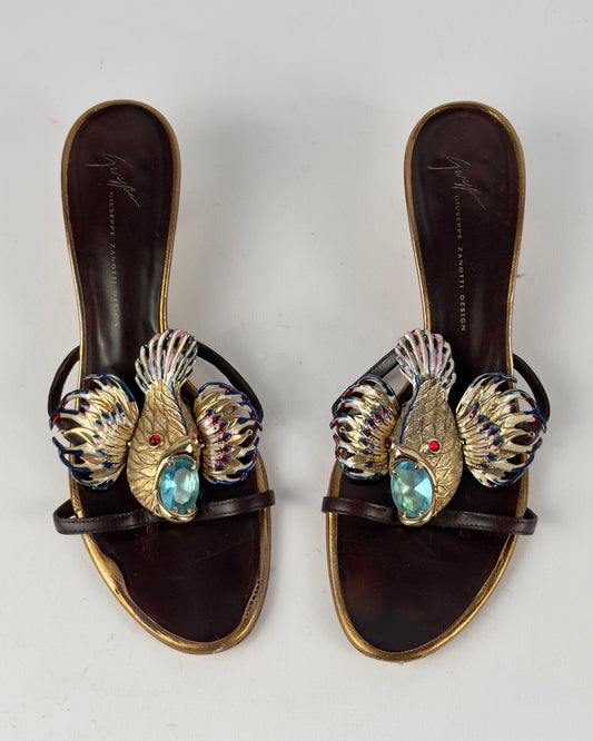 Giuseppe Zanotti Lionfish Kitten Heels — 40