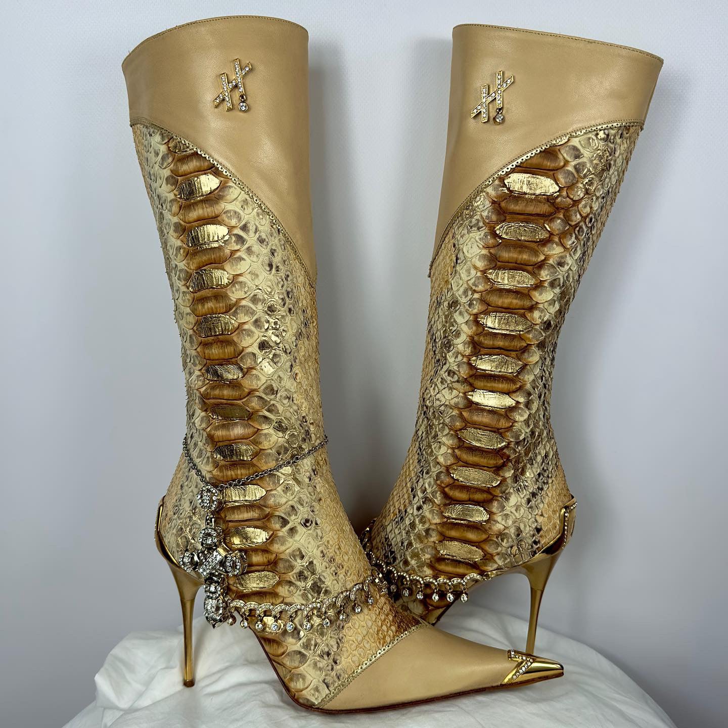 Hamlet Couture Italian Handmade Python Boots 36/37 FINAL SALE