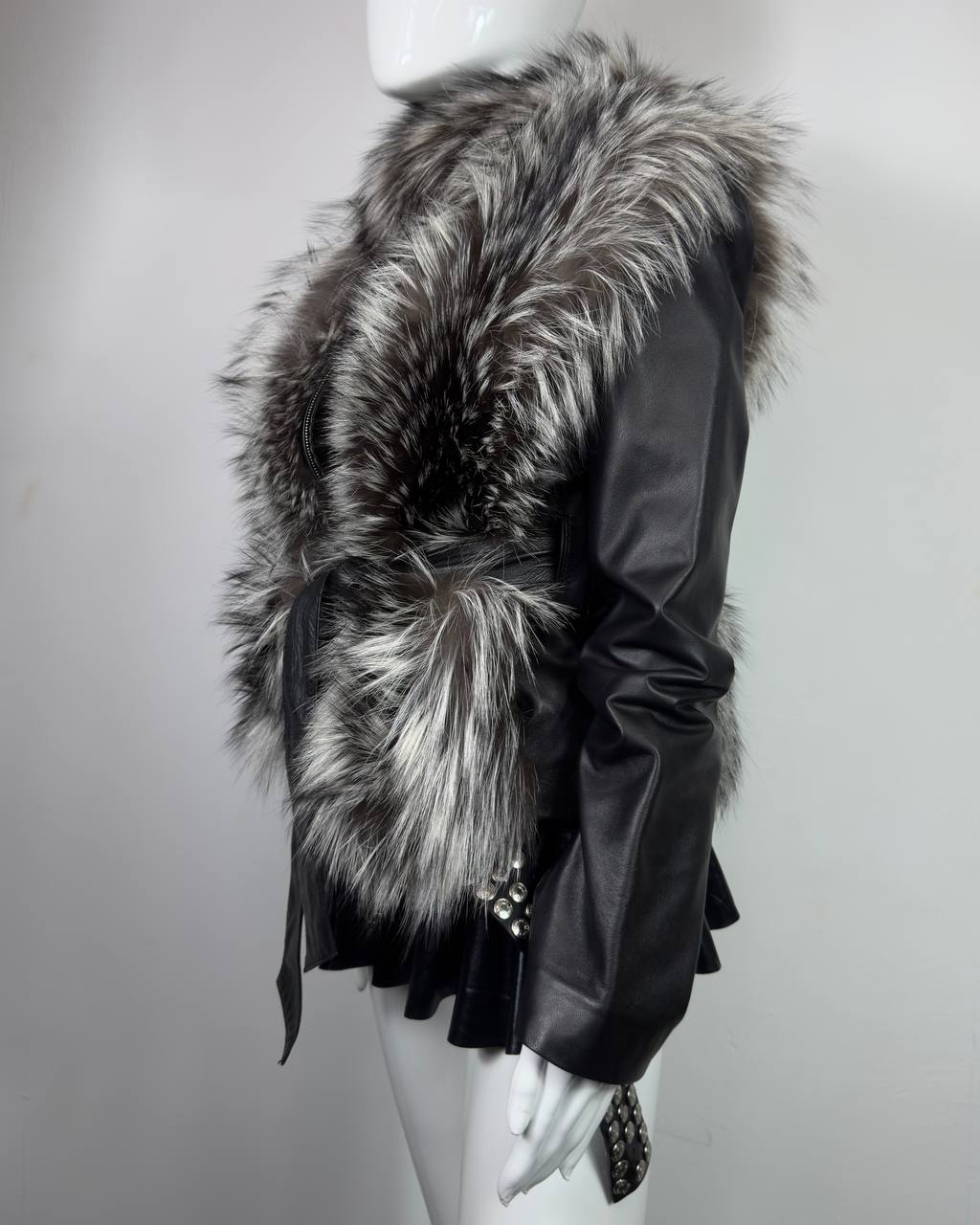 Vintage Fur Leather Jacket XS-M