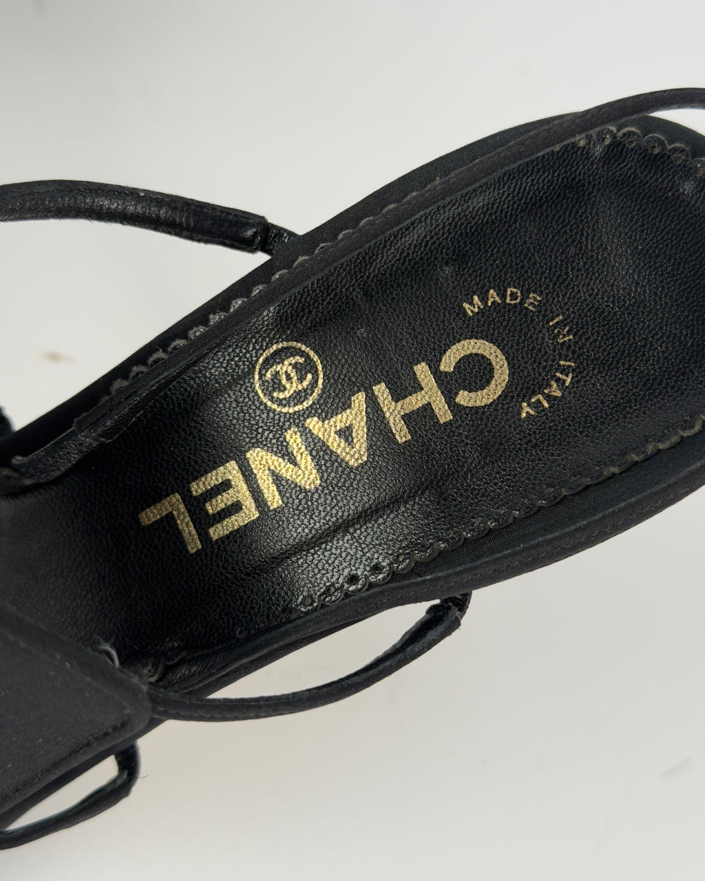 Chanel Cruise 2001 Crystal Logo Slingback Heels — 39/40